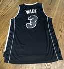 Adidas Dwayne Wade  3 Miami Heat Blackout Nba Swingman Jersey Length  2 Large