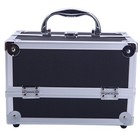Large Lockable Makeup Train Case Jewelry Box Cosmetic Organizer With Mirror