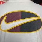 Vintage 90s Nike Swoosh T Shirt Mens White Burgundy Gold Tee Usa Made Sz Xl