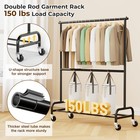 Heavy Duty Clothes Rack For Hanging Rolling Clothing On Wheels For Coat Garment