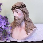Jesus Bust Figurine 5 Inch Statue Porcelain Ceramic Crown Of Thorns