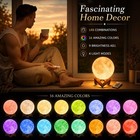 3d Led Moon Lamp Night Light 16 Colors With Remote Control And Wooden Stand