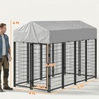 Pawhut Dog Cage Crate Pet Kennel House Metal Playpen Patio Shelter W roof