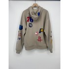 Nba Multi-team Logo Hoodie Size Large Tan All Over Print Patches Good