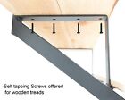 Diyhd Powder Coated Black Steel Stair Riser Stringer 3 Packs no Wooden Treads   