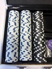 299 Poker Chips 10g Heavy Set Aluminum Case Dealer Big Little Blind Buttons