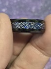 Tungsten Carbide King Will Celtic Dragon In Black Blue  Wedding Band Mens 10