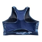 Nike Women s M Blue Camo Shine Swoosh Racerback Padded Medium Support Sports Bra
