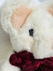 Russ Berrie Mouse Tic Toc White Plush Stuffed Animal Velvet Bow Rat Vintage 6 5   