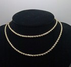 Real 10k Yellow Gold Rope Chain Necklace Diamond Cut 20 Inch  2 5mm Men Women