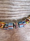 Vintage African Trade Bead Necklace Mixed Venetian Stripe Millefiori Glass