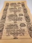 Rare Canal Bank Of New Orleans Louisiana Uncut Sheet Of Four  10  Notes C 1855