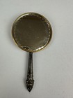 Vintage Victorian Ornate Handheld Brass Vanity Mirror 4 5  