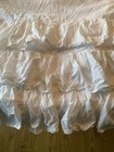 Pottery Barn Kids Dust Ruffle Crib Skirt White Cotton 18  Drop 52  X 28  Euc