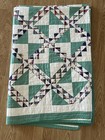 Antique Dated 1930 Linton Quilt Hand Stitched  Red   Green 65    X 90    Cotton