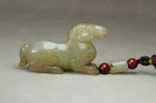 Chinese Antique Old Hetian Jade Hand-carved Horse Statues