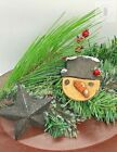 Handmade  Christmas Snowman  W  Carrot Nose Ornies Primitive Free Ship 