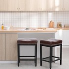 Set Of 2 Brown Counter Height Stools Bar Stools 24 Inch Bar Leather Saddle Stool