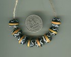 African Trade Beads Vintage Antique Venetian Old Glass Beads Black Fancy