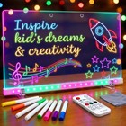 Led Glow Drawing Board 16  Kids Doodle Pad With Stand Usb Powered Stylus