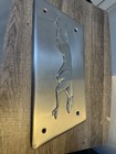 Vintage Metal Greyhound Bus Emblem Real   Very Rare    Classic Greyhound Dog