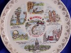Wisconsin 7 25  Souvenir Plate The Badger State W  Devil s Door Strand Rock Vtg