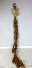 Vtg 70s Macrame Plant Holder Hanger Ceramic Beads   Mushroom Decoration 48 