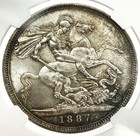 1887 Silver Great Britain 1 Crown Jubilee Head Ngc Mint State 64 Nice Eye Appeal