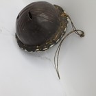 Vintage 2 Sided Round Ball Tribal Mask With Shell Boarder 5  Decor