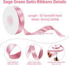 Pink Satin Ribbon 1 Inch X 50 Yards Double Faced Gift Wrapping Craft Roll