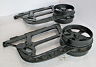 Antique 2 Cast Iron Pulley Wheel Set Industrial Farm Barn Door Pocket Decor  C14