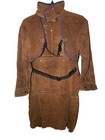 Welding Apron With Sleeve   6 Pockets  Heat Resistant Leather  Size Small  Brown