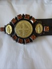 Virgins Saints   Angels San Benito Belt Buckle Vtg And Original  Leather Belt