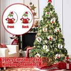 Christmas Decorations 20 Pcs Wooden Round Double-sided Printing Christmas Tree O
