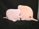 Large Mid Century Style Ceramic Angel Fish Bisque 14   Set Of 2 Pink Wow 