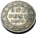1910 Canada One Cent King Edward Vii Vf-ex