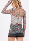 Floral Mesh Long Sleeve Tunic