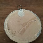 Vintage Victorian Silhouette Horse   Carriage Round Wood Framed Wall Hanging