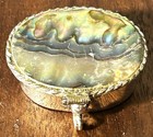 Vintage Mexico Oval 925 Sterling Pill Box With Abalone Top Signed