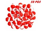 25 50 100 200 Pack-1  Fishing Bobbers Red   White Snap-on Round Floats Wholesale