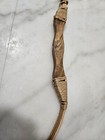 Vtg Handmade Wooden Bow Primitive Archery Long Bow Rustic Twine Wrapped Decor