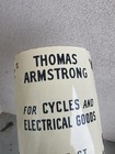 Early Porcelain Thomas Armstrong Cycles Curved Pole Sign Original