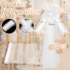 12 Set Large Wedding Pew Bows With Long Tulle Tails Church Chair Aisle Decora   