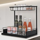 Under Sink Organizer 2 Tier Pull Out Cabinet Storage With 2 Baskets For Kitchen