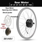 48v 350w Mountain Electric Bike Front rear Hub Motor Conversion Kit 16-27 5 700c