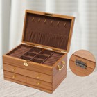 3 Tier Wooden Jewelry Box  Organizer With Lock  Vintage Style Storage Box