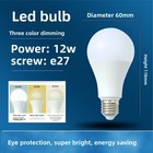 4 Pcs Led Light Bulbs 12w 60w Eq   Daylight 6500k Dimmable E27 Replacement Lamp