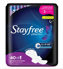 Stayfree Ultra Thin Overnight Pads With Wings  40 Ct  Multi-fluid Absorption