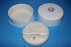 Vintage Chanel No  19 Bath Powder Box   Puff Empty 8 Oz White Vanity Set