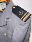 Vintage  Wwii U s  Navy Lieutenant Gray Utility Uniform Tunic With Badge